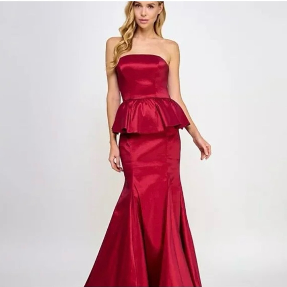 Prom Red Peplum Dress